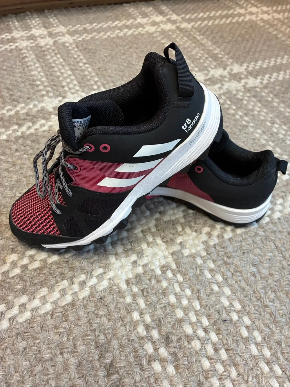 adidas Black and Pink Women’s Trail Sneakers